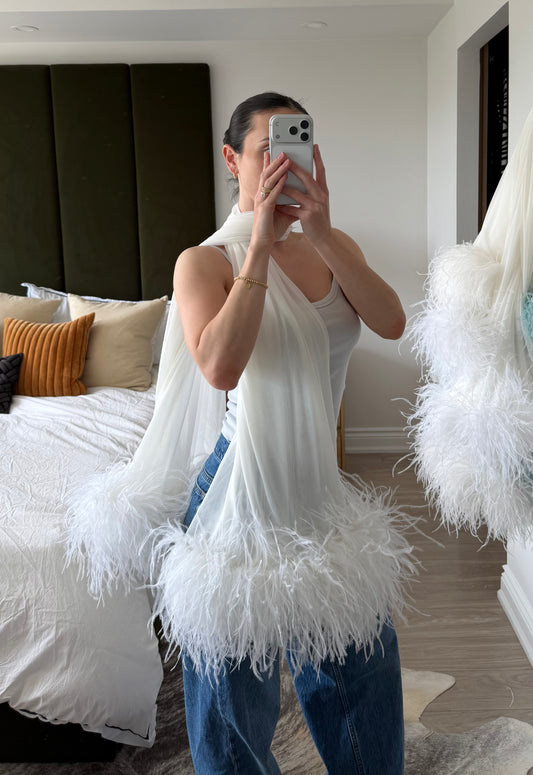 White Ftero Scarf