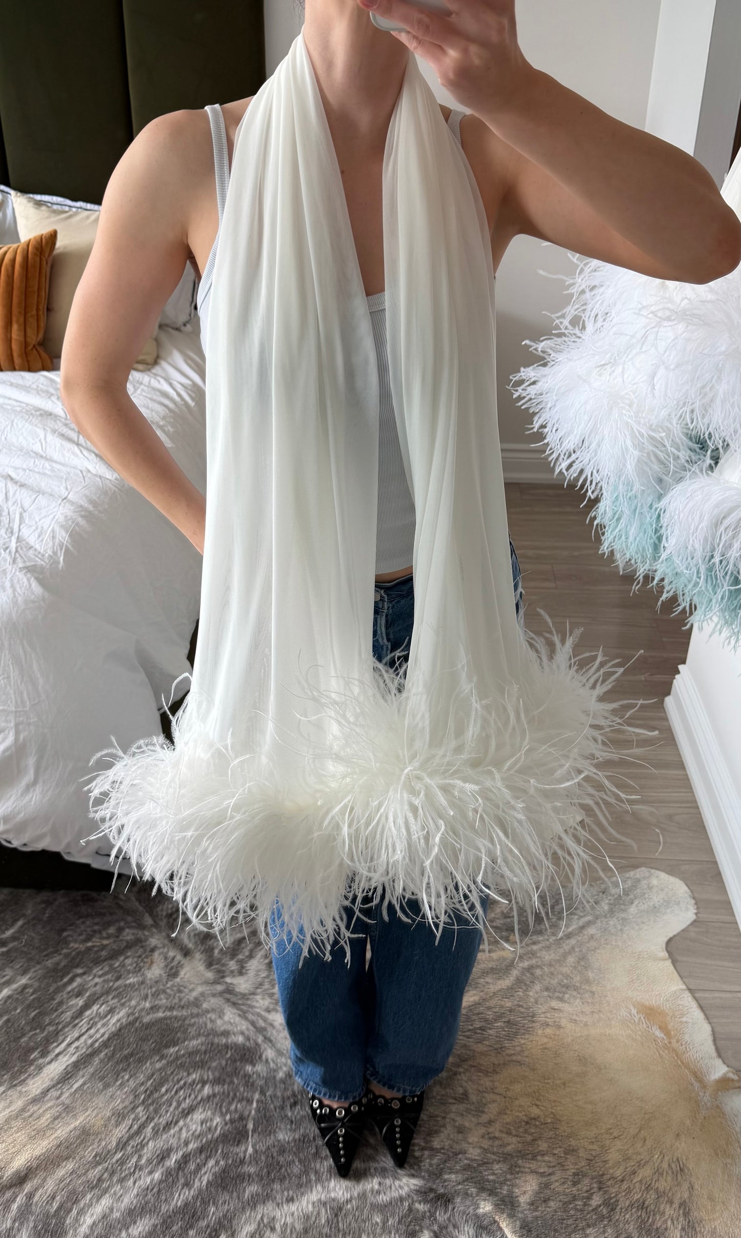 White Ftero Scarf